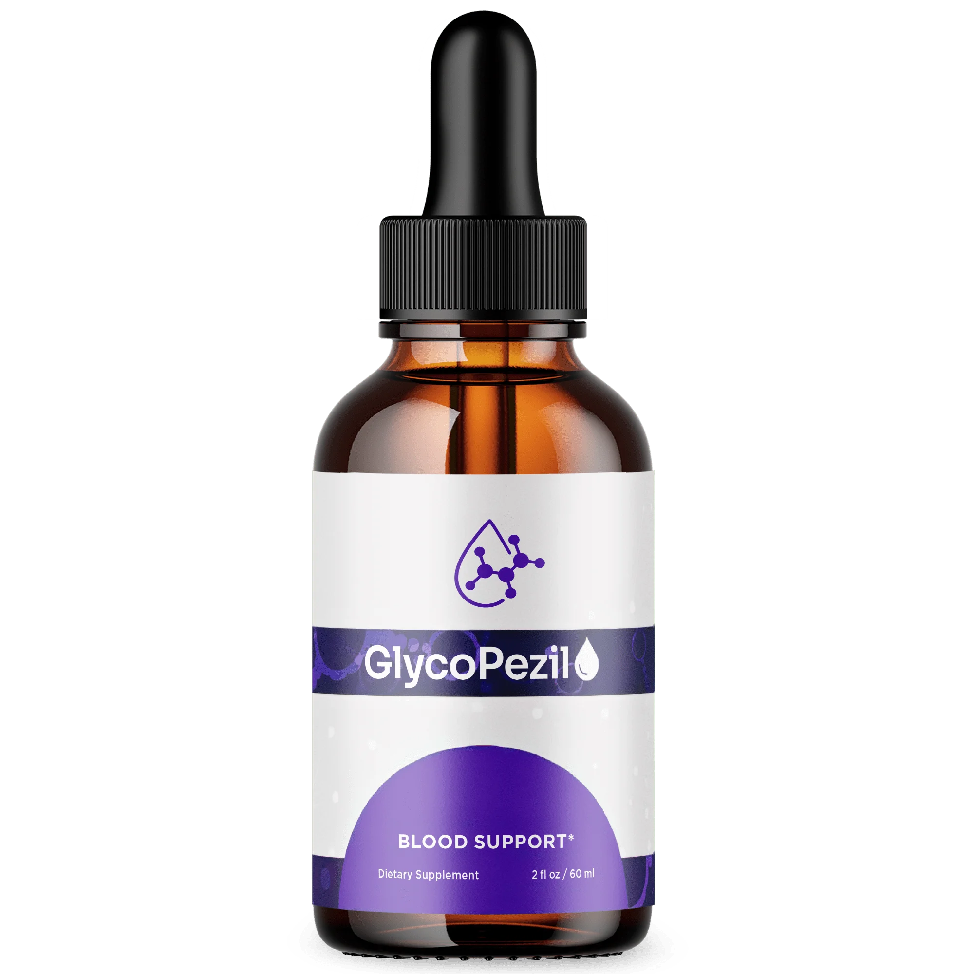 Glycopezil dietary supplement bottle with blood support label